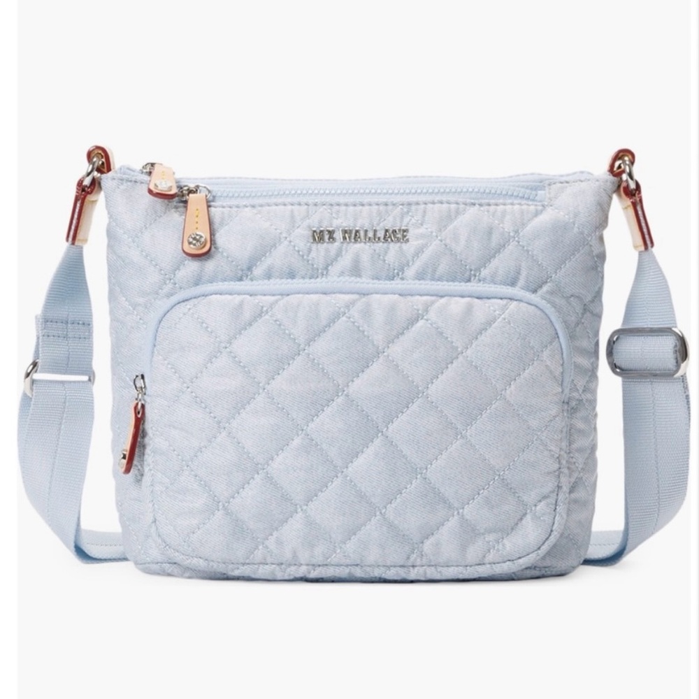 MZ Wallace Metro Scout Deluxe Chambray Quilted Crossbody Deluxe NWT